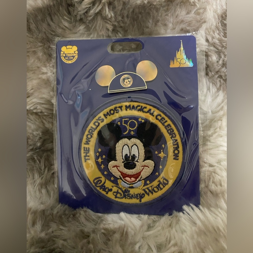 Walt Disney World 50th Anniversary Mickey Patch & Pin Set